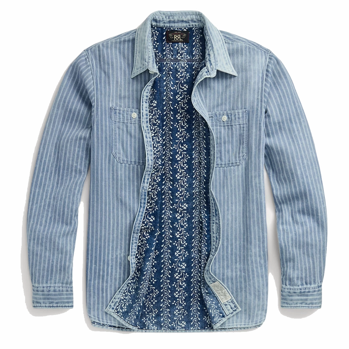 RRL by Ralph Lauren Indigo Striped Double-Faced Workshirt Indigo Stripe