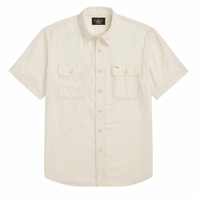 RRL By Ralph Lauren Matlock S/S Short Sleeve Sport Shirt Natural / Off-White mens tank tops best deals