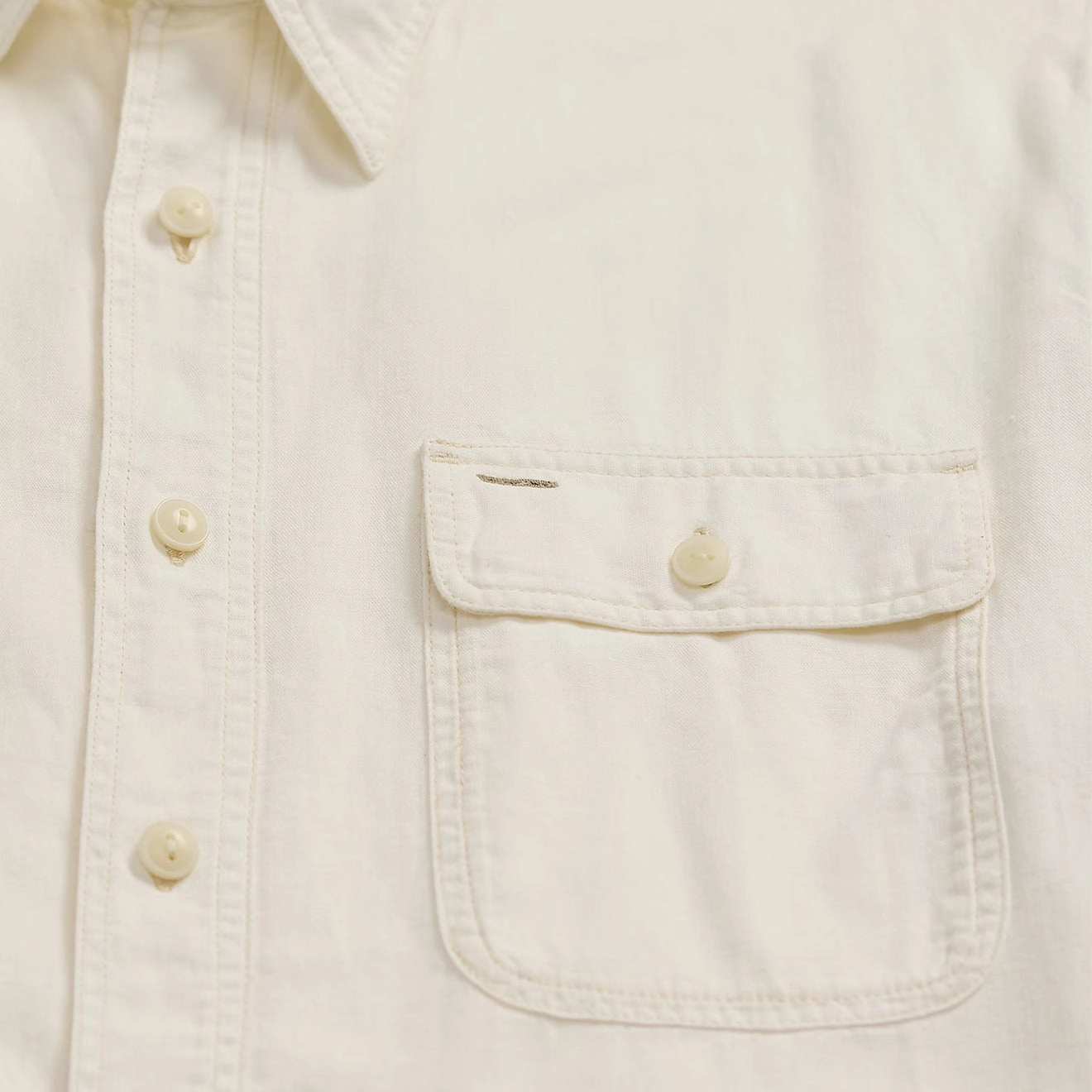 RRL By Ralph Lauren Matlock S/S Short Sleeve Sport Shirt Natural / Off-White