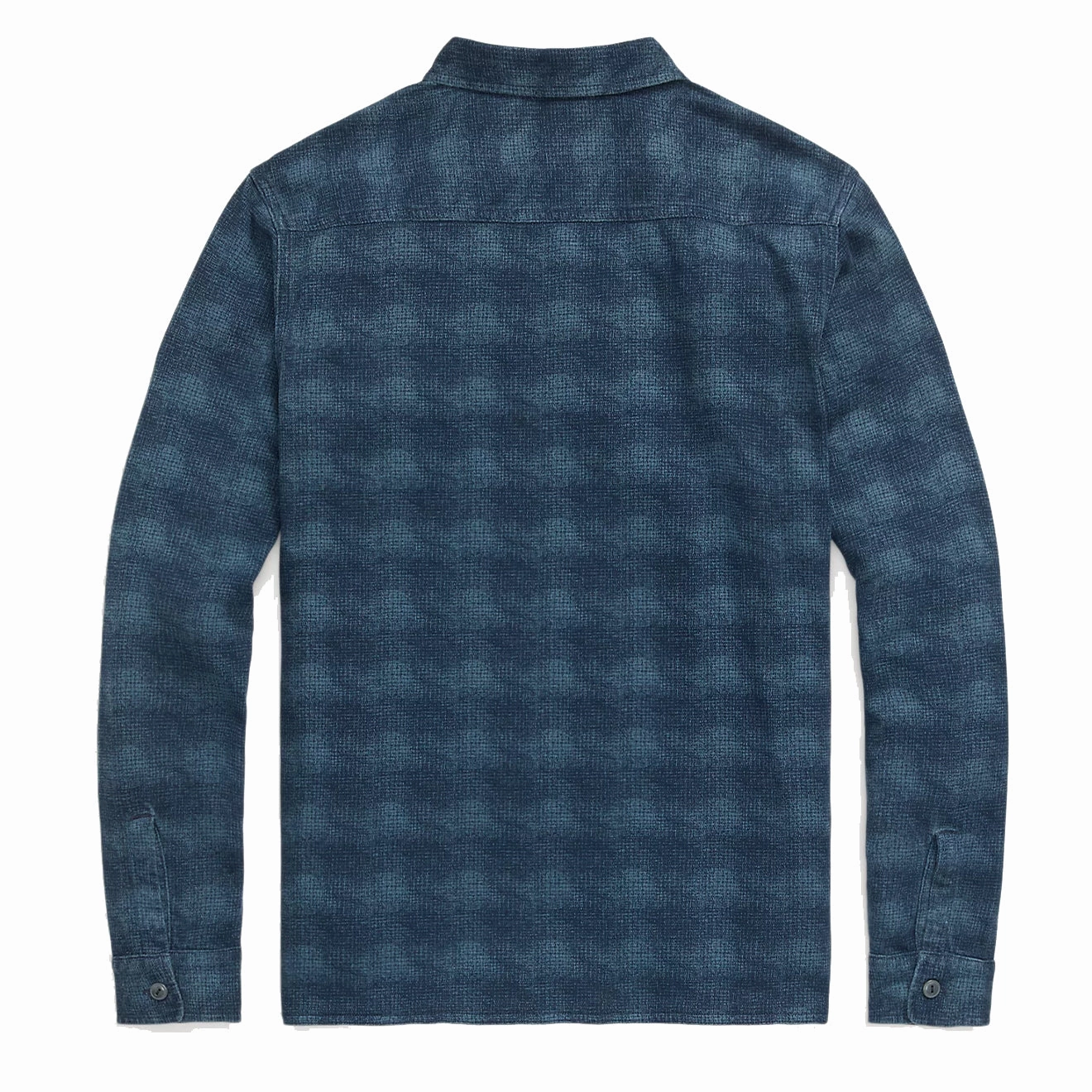 RRL by Ralph Lauren Plaid-Print Jersey Popover Workshirt Navy/Blue