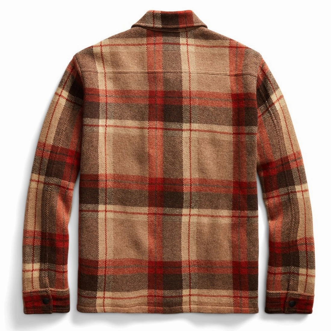 RRL by Ralph Lauren Plaid Wool Workshirt Jumper Orange Tan Multi