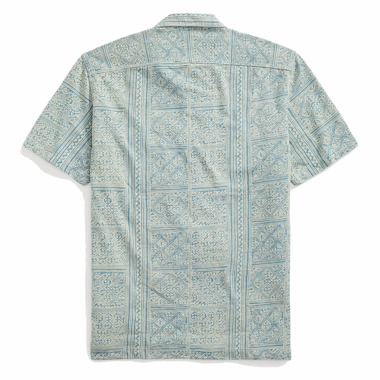 RRL by Ralph Lauren Print Indigo Jersey Camp Shirt Indigo/Cream
