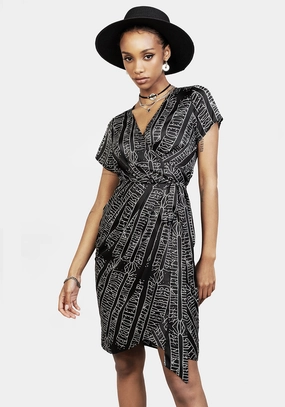 Runes Wrap Midi Dress Dresses Womens - beach dresses cheap