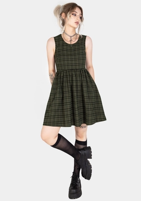 Sabine Check Mini Skater Dress Dresses Womens - summer dresses discount