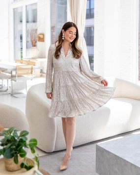Sail To Sable Charlotte Sequin Dress - Silver maxi dresses clearance