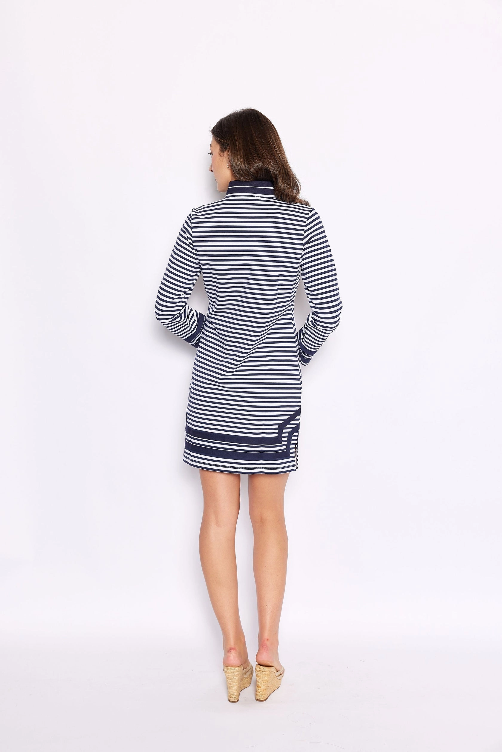 Sail To Sable Long Sleeve Classic Tunic - Navy/White Stripe