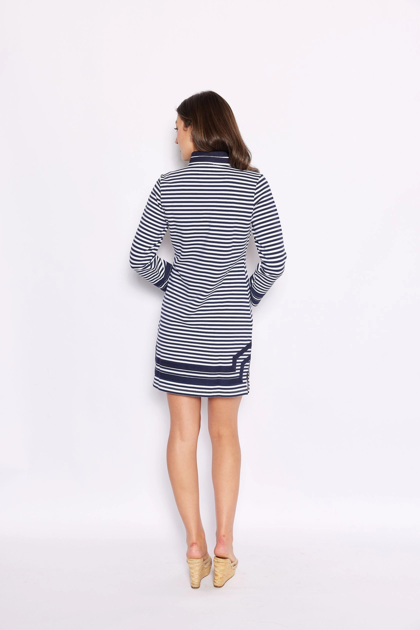Sail To Sable Long Sleeve Classic Tunic - Navy/White Stripe