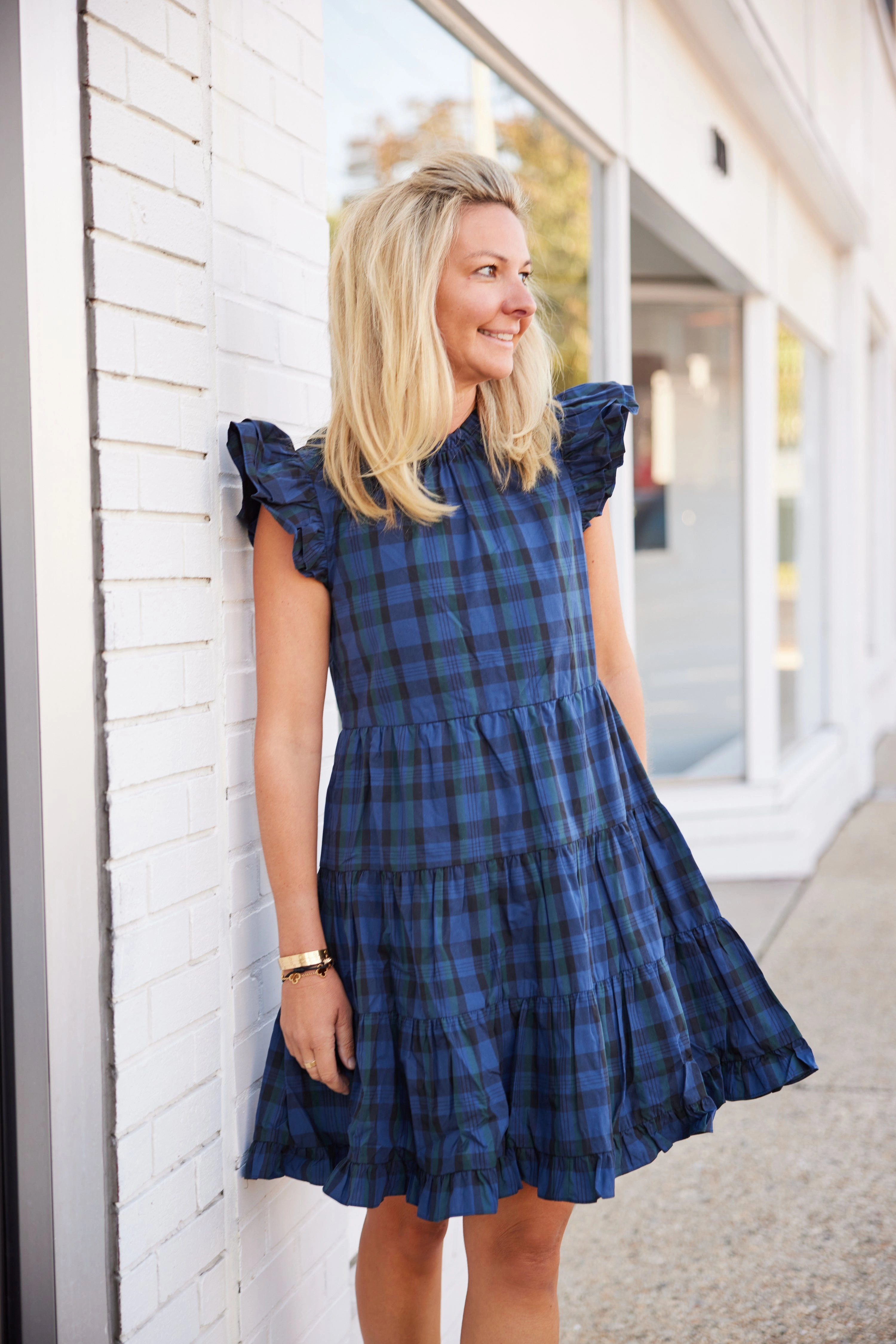 Sail To Sable Tartans Dress - Blackwatch Plaid discount party dresses