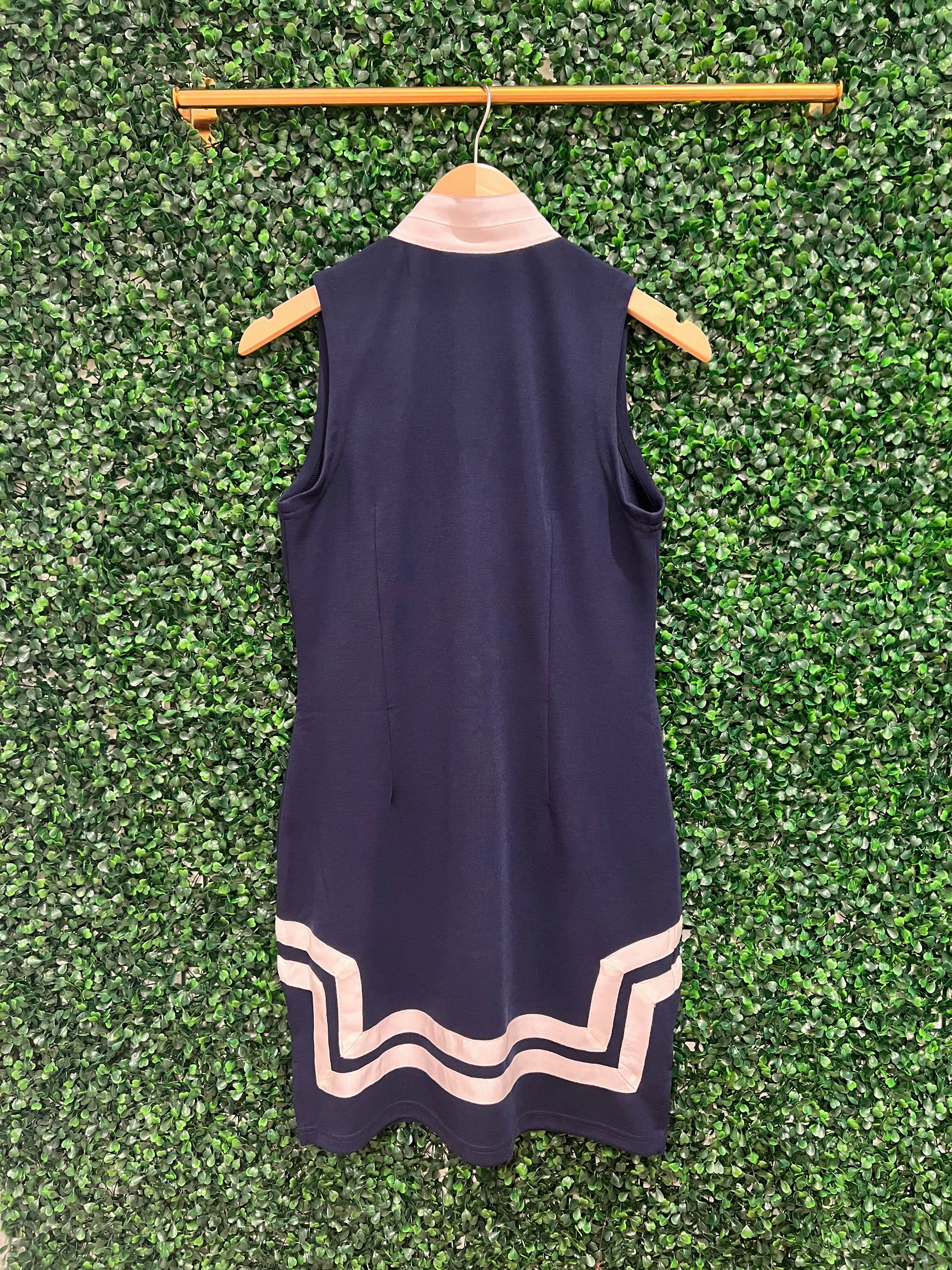 Sail To Sable x The Lucky Knot Classic Sleeveless Knit Dress - Navy/White