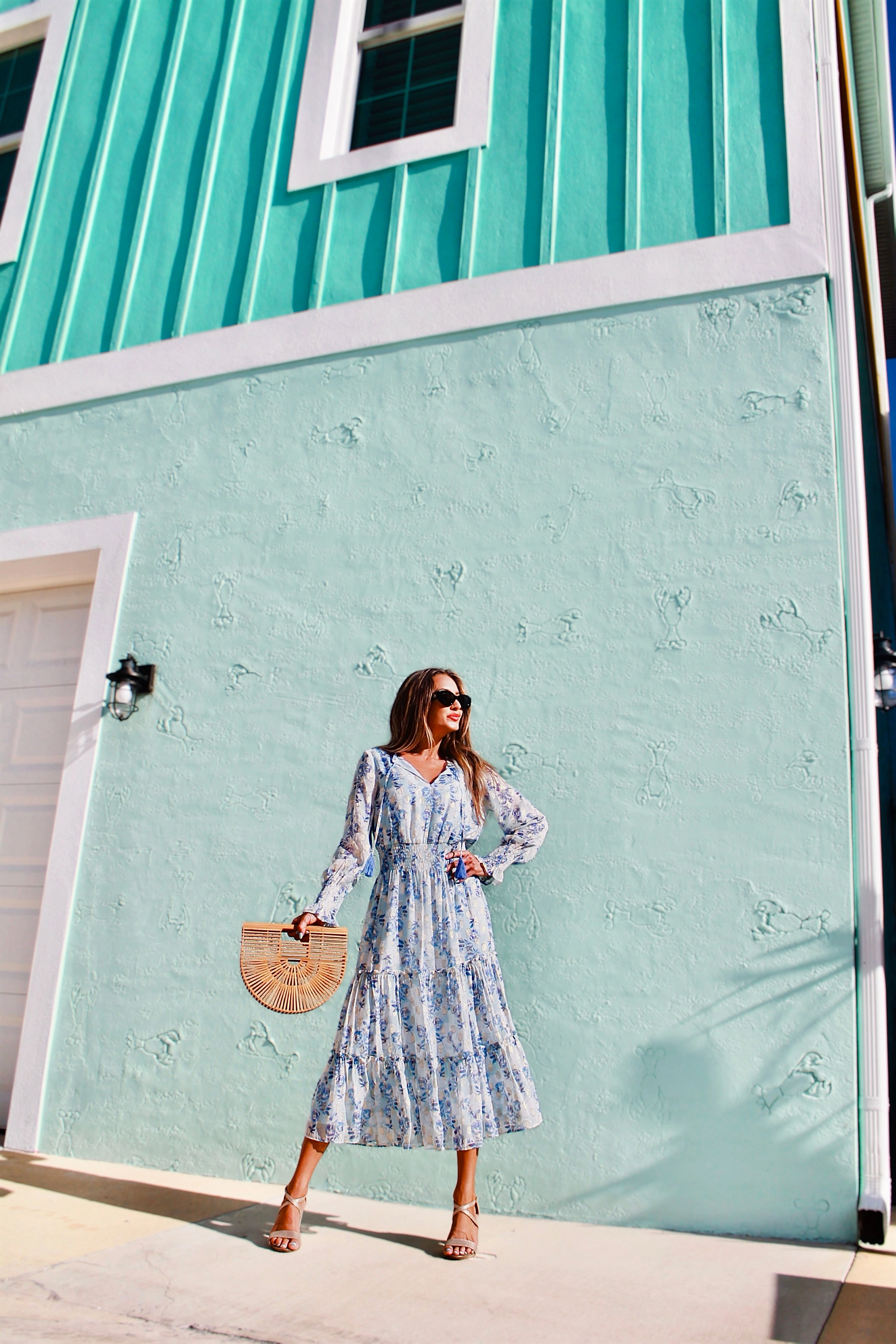 Sail to Sable x The Lucky Knot Katelyn Midi Dress - Falling Violets Print