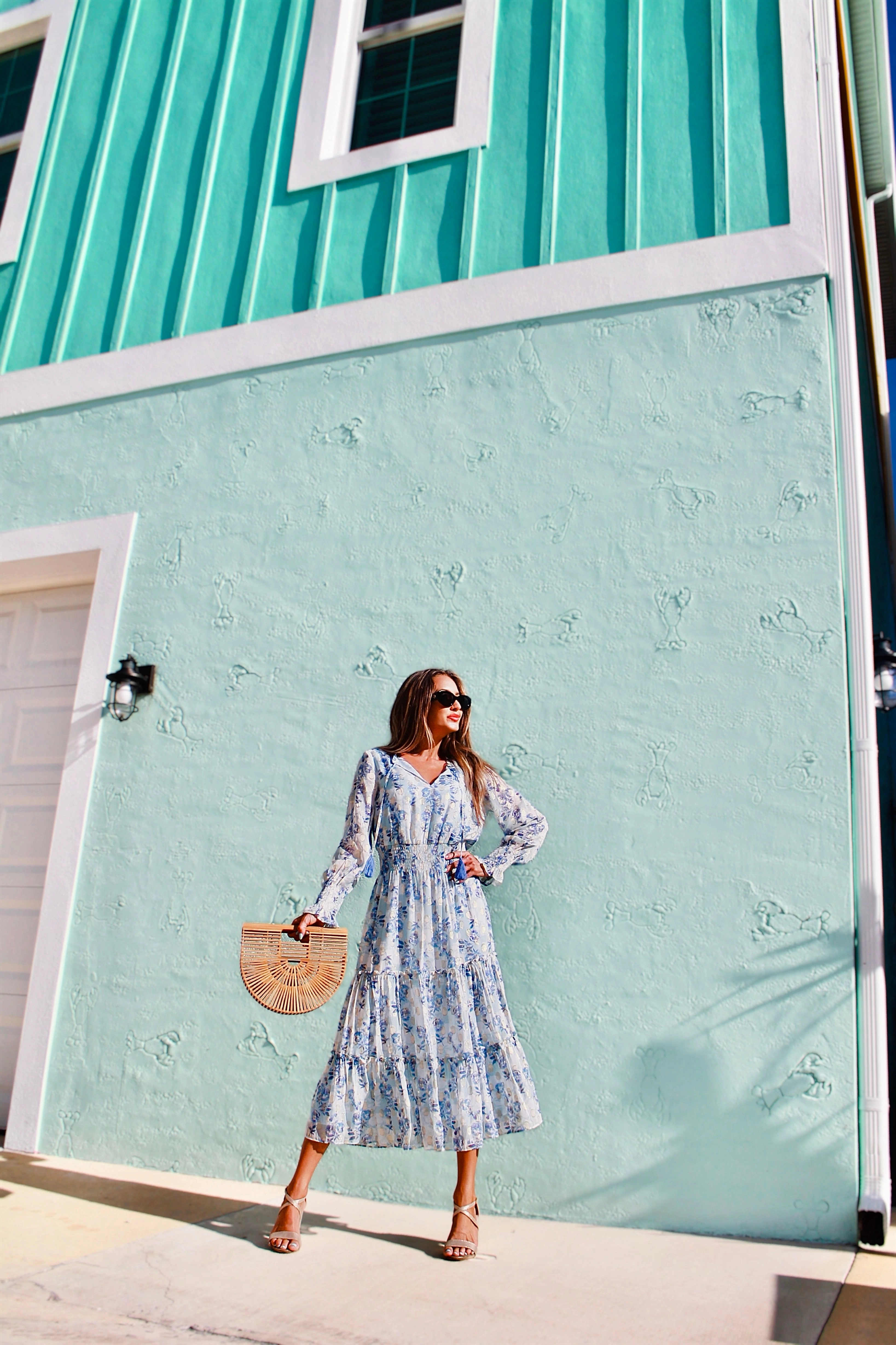 Sail to Sable x The Lucky Knot Katelyn Midi Dress - Falling Violets Print