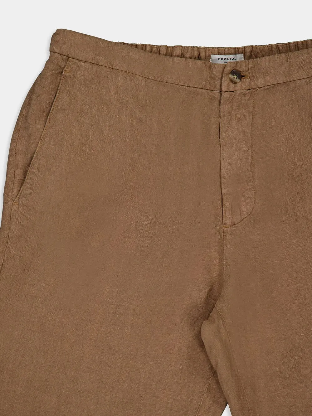 Sand Tailored Linen Trousers