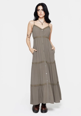 Sara Tiered Lace Maxi Cami Dress Dresses Womens - beach dresses cheap