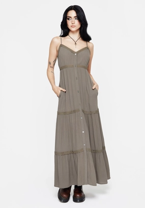 Sara Tiered Lace Maxi Cami Dress Dresses Womens - wedding guest outfits