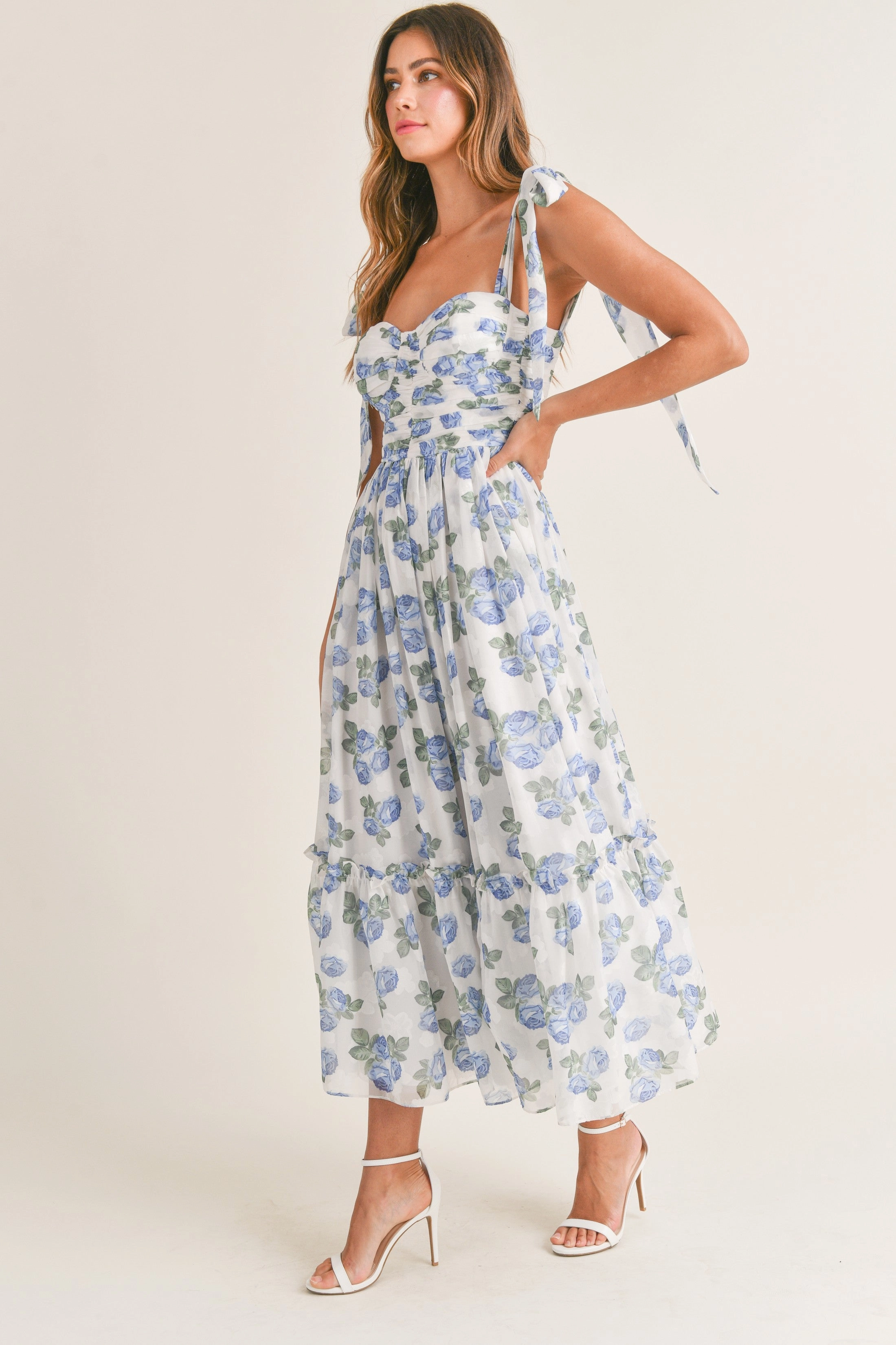 Savannah Blue Floral Maxi Dress