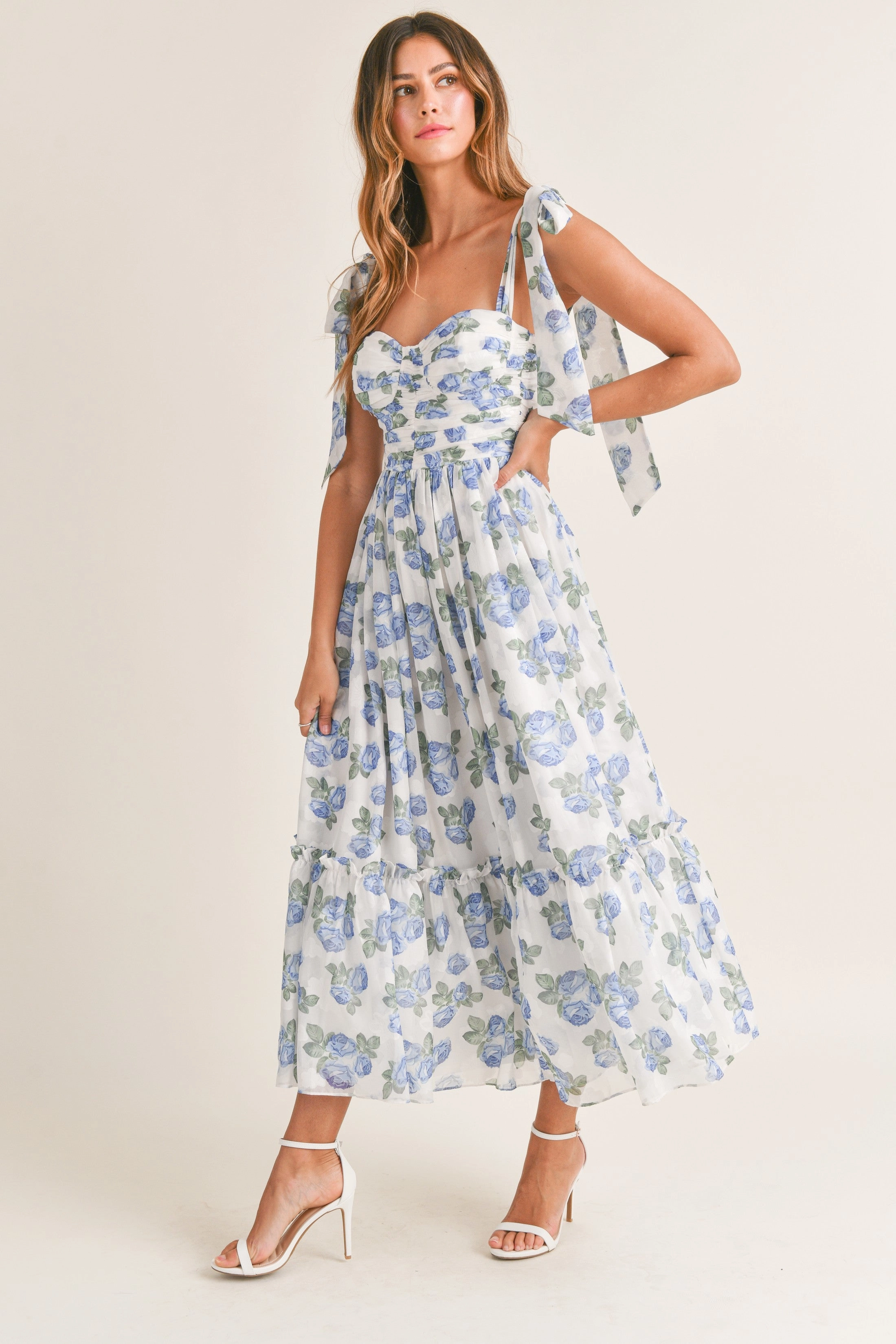 Savannah Blue Floral Maxi Dress