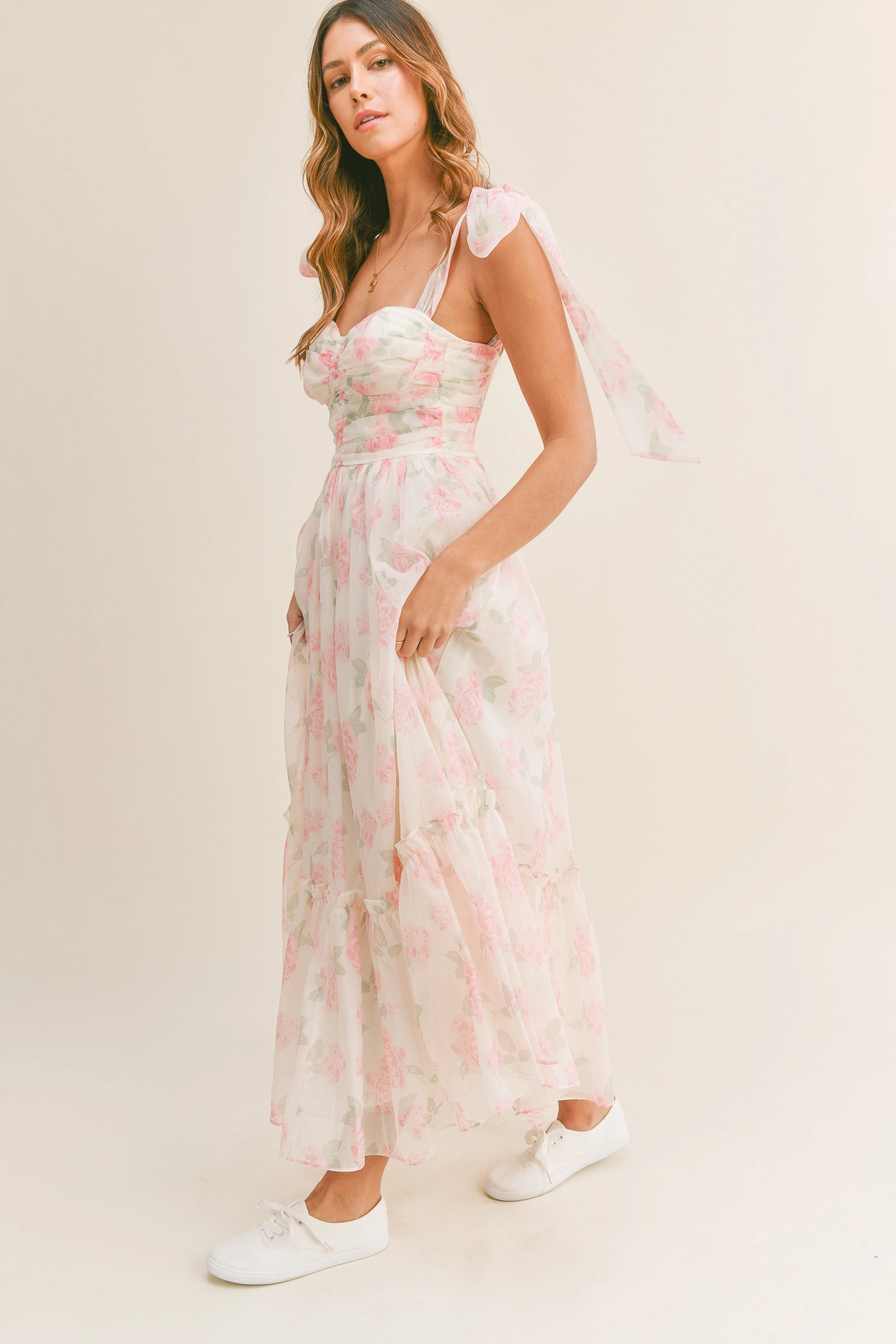 Savannah Pink Floral Maxi Dress