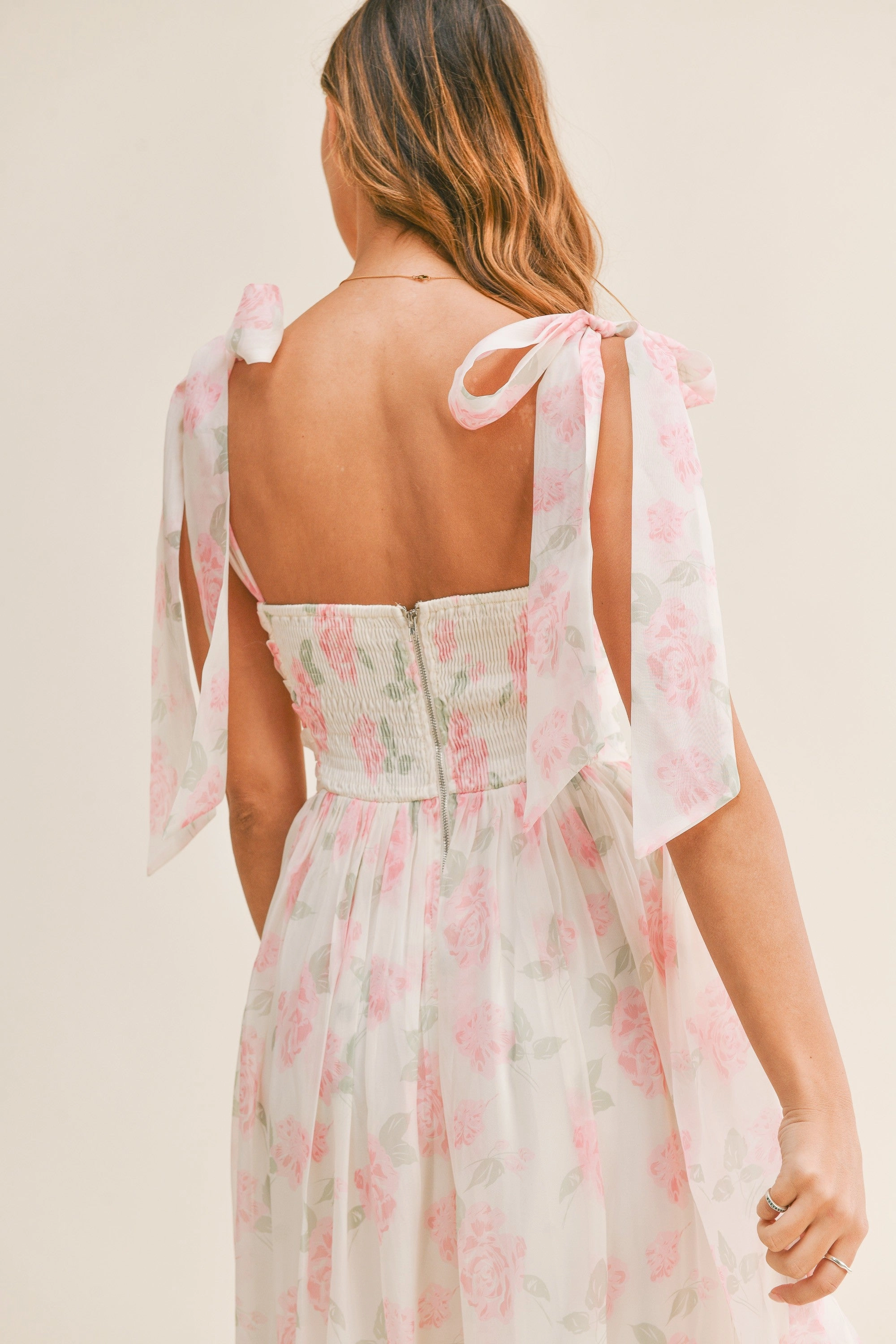 Savannah Pink Floral Maxi Dress