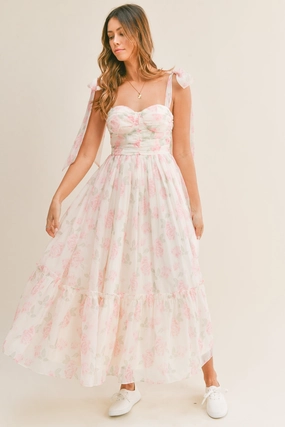 Savannah Pink Floral Maxi Dress womens gowns outlet