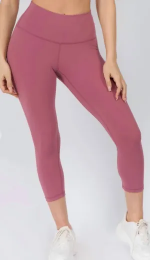 Seamless Butter Capri Leggings In Dusty Rose Activewear Womens - gym outfits discount