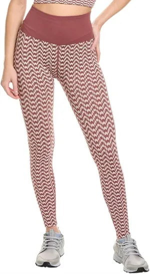 Seamless Jacquard 7/8 Legging In Canyon Geo Burgundy Activewear Womens - fitness leggings online