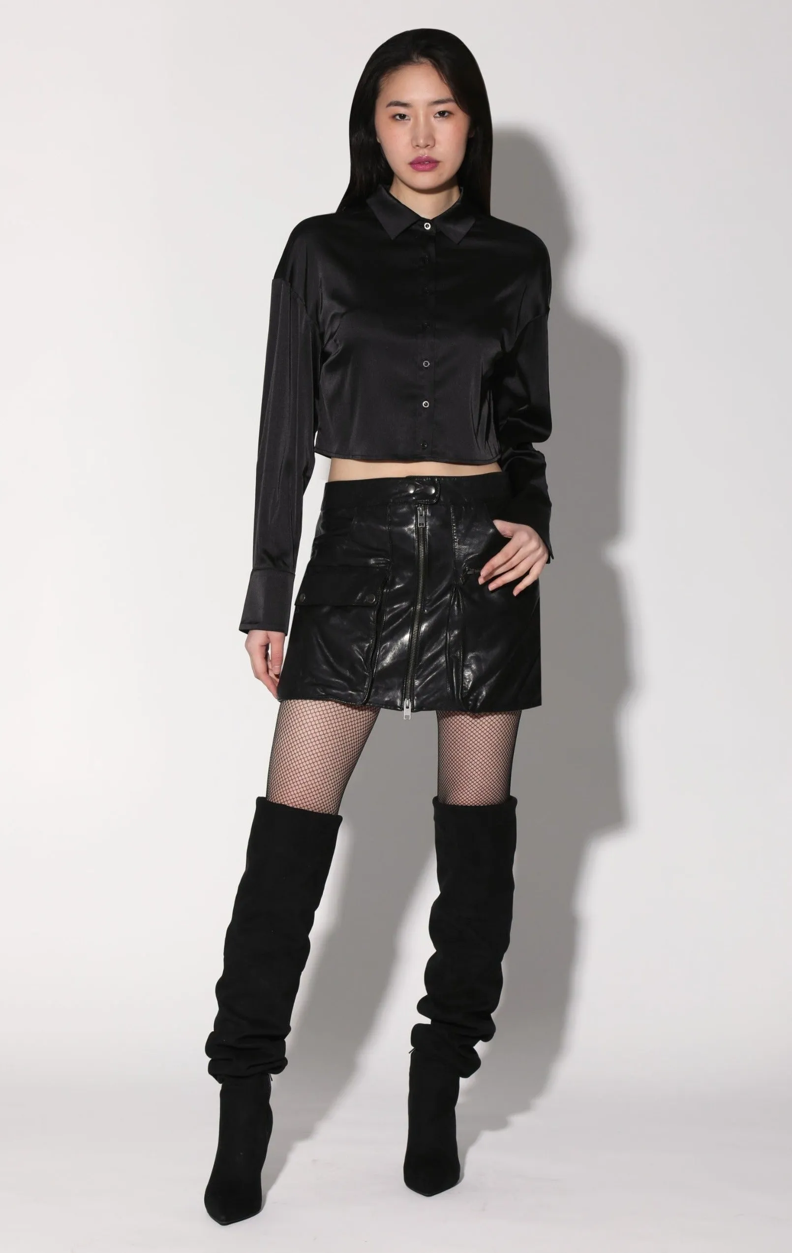 Shirley Skirt, Black - Leather