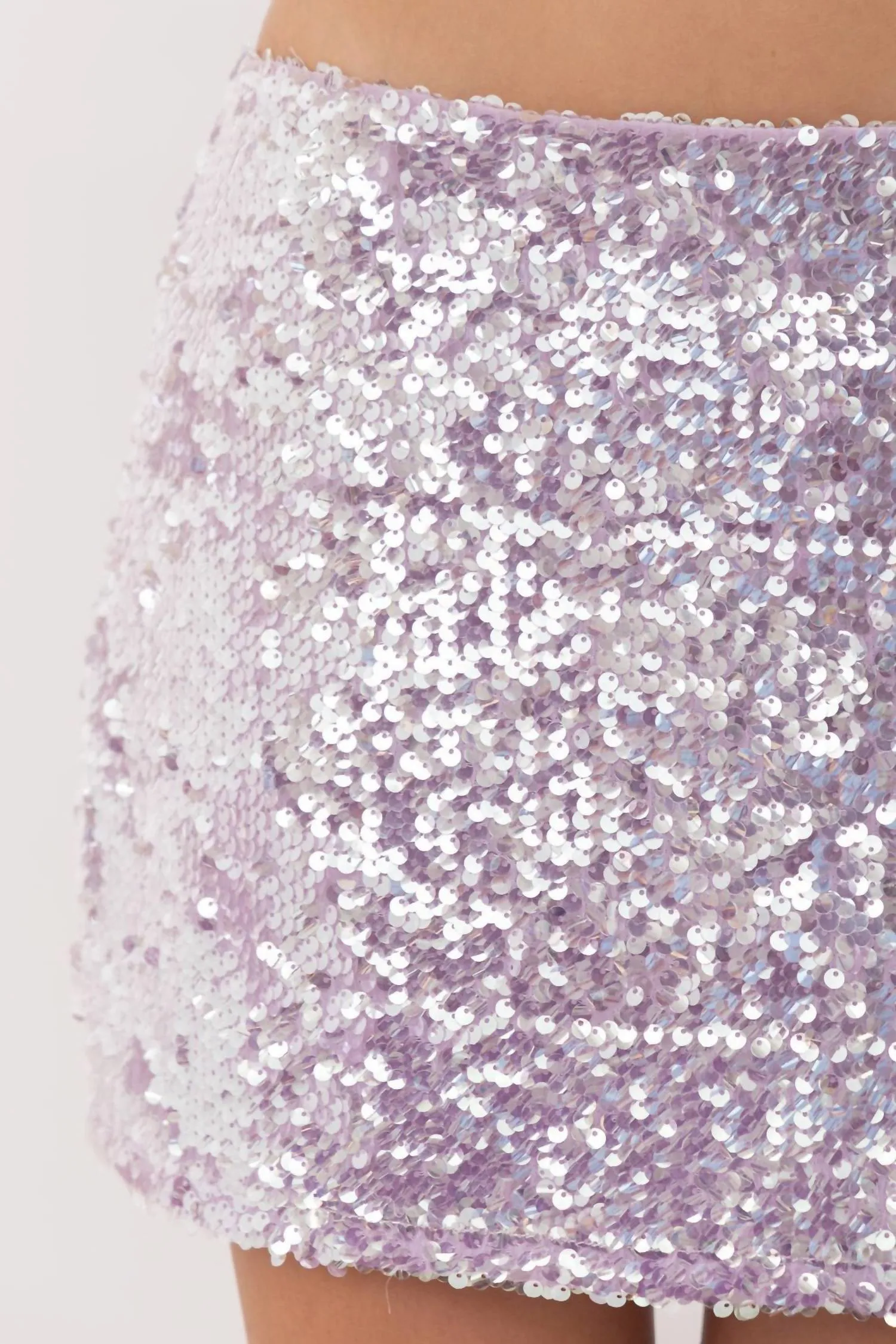 Showstopper Sequin Mini Skirt In Lilac
