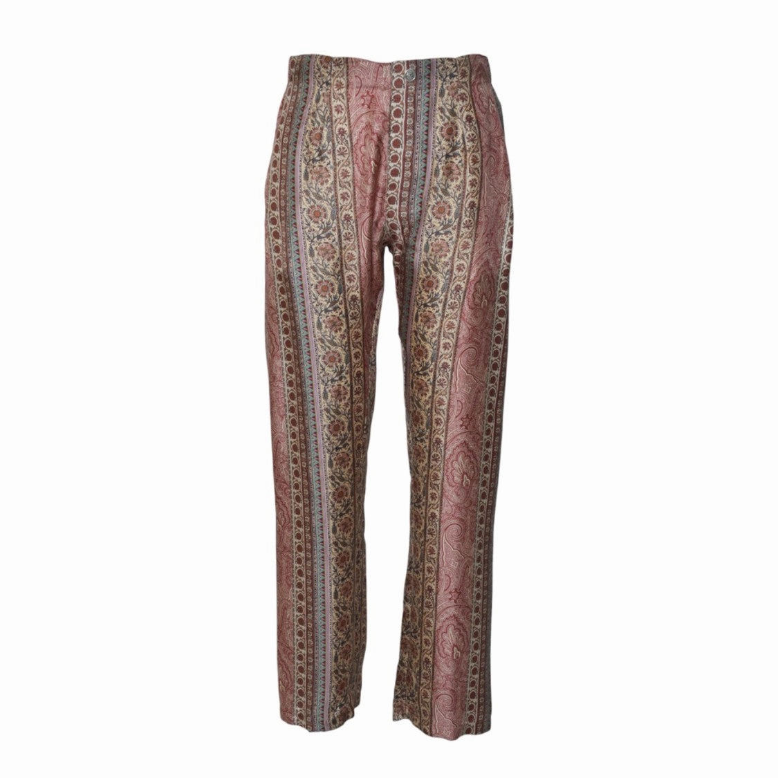 Silk Straight Trousers With Print