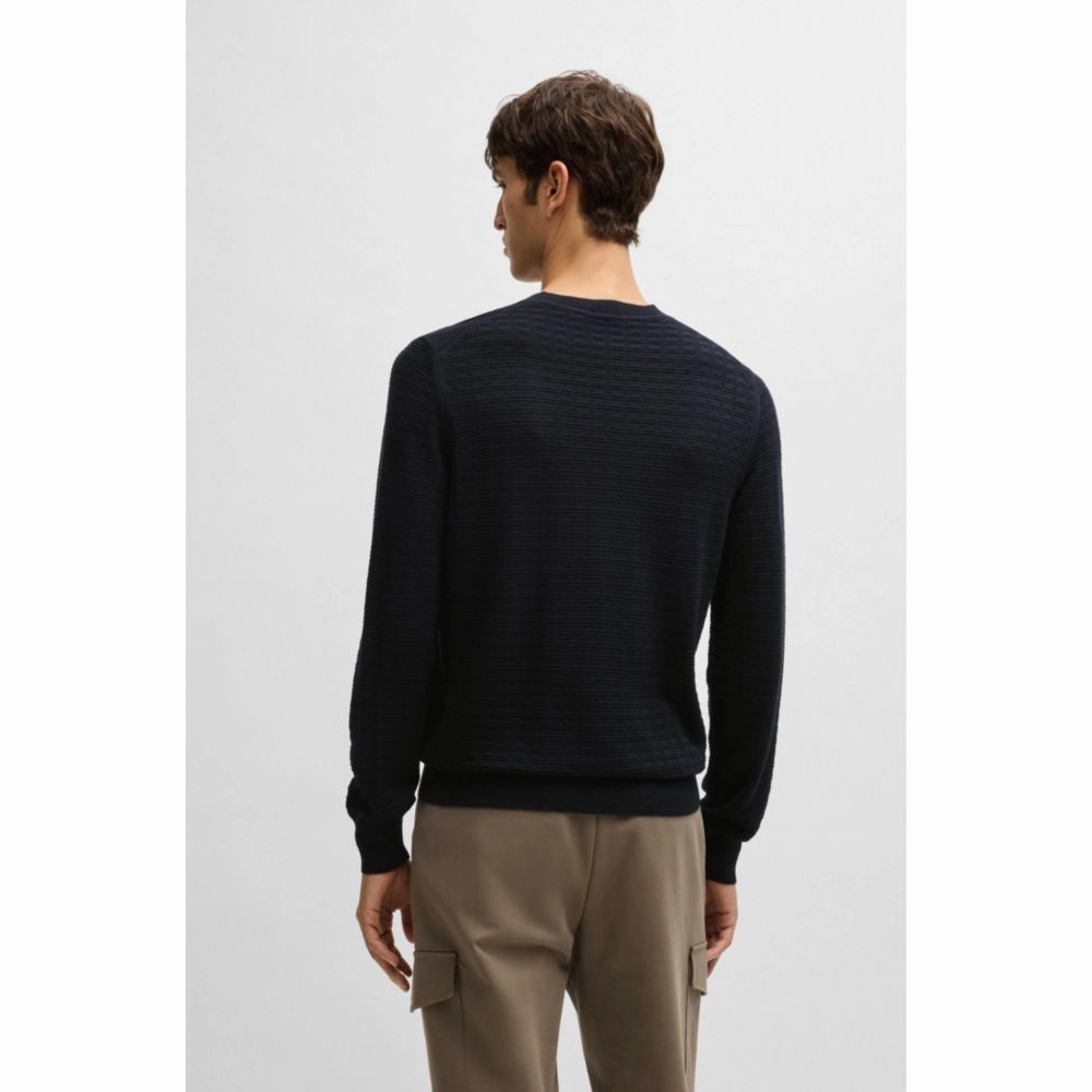 Silk sweater with knitted structure in regular fit