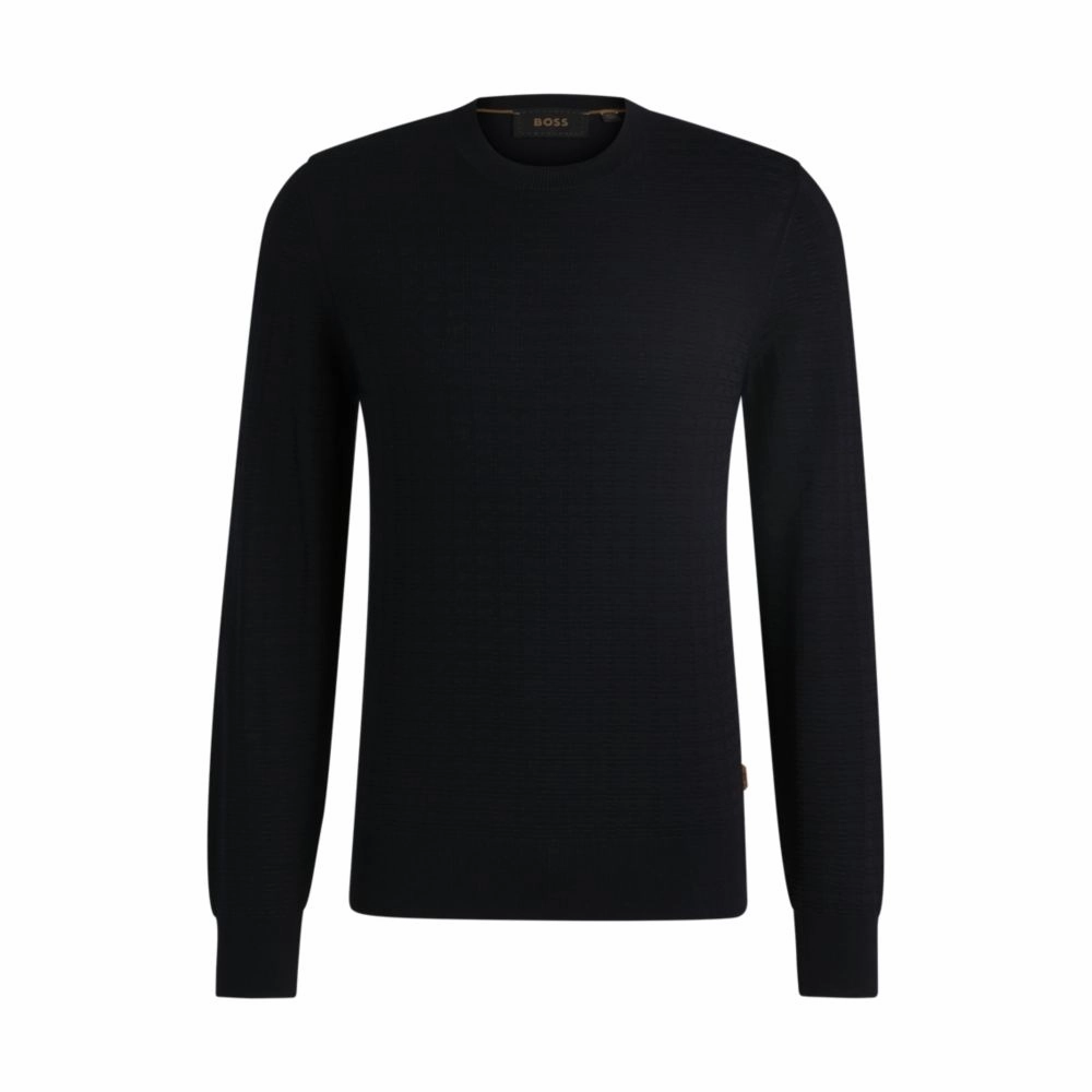 Silk sweater with knitted structure in regular fit