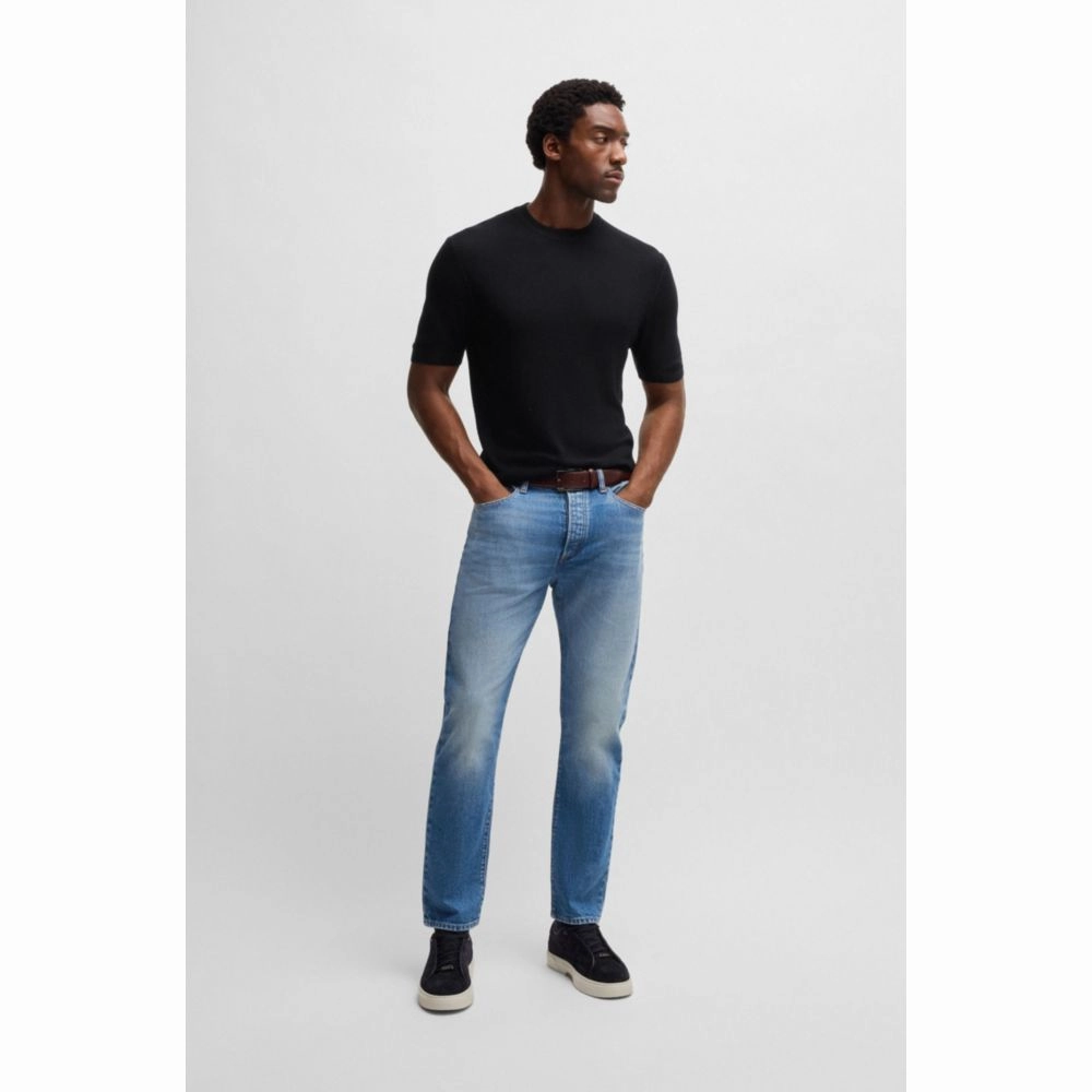 Silk sweater with knitted structure