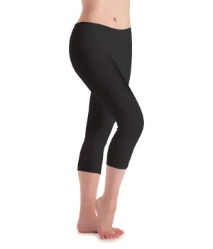Silkskyn Flat Waist Capri Leggings - Plus In Black Activewear Womens - fitness leggings online
