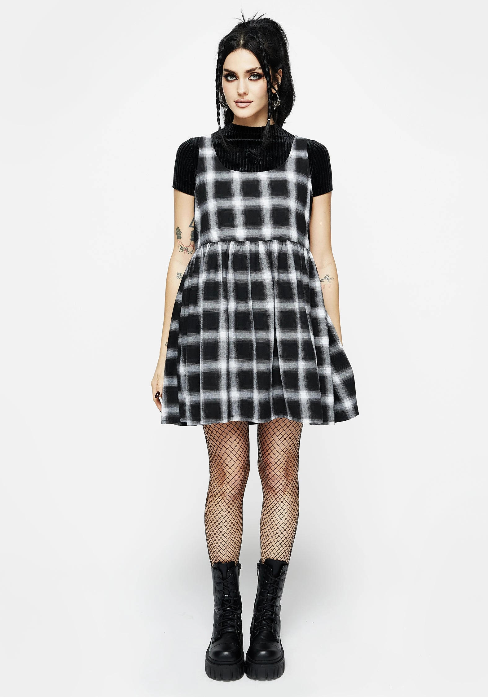 Singles Plaid Dress