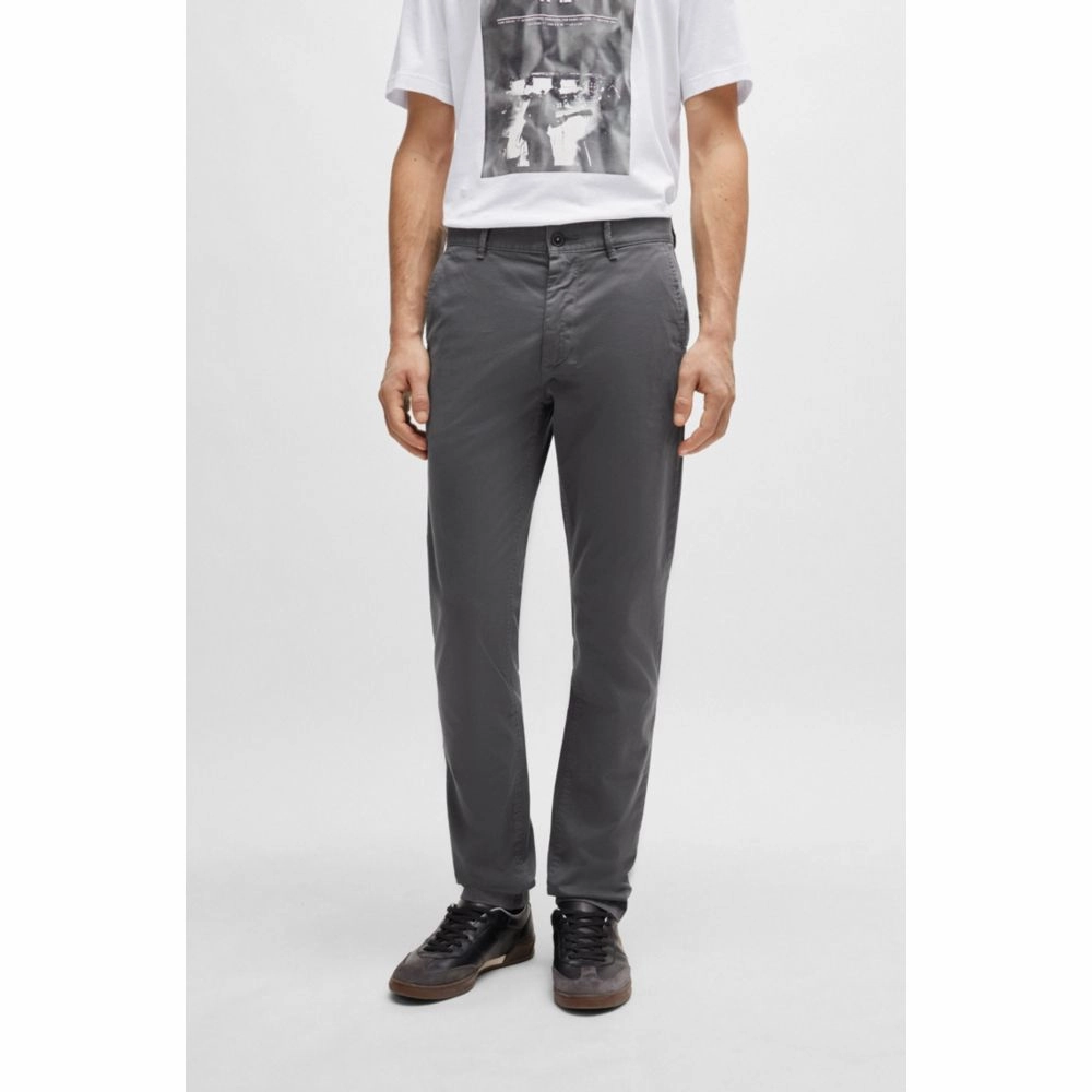 Slim-fit chinos in stretch-cotton satin