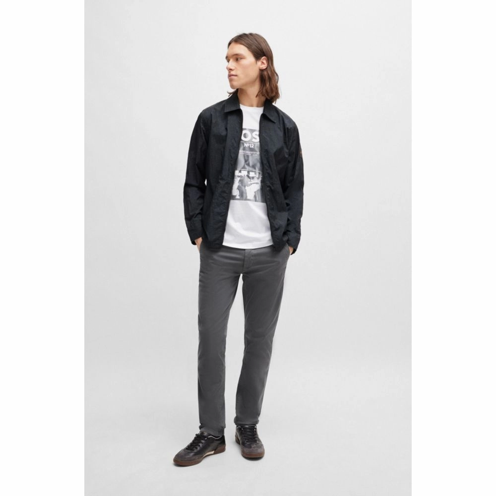 Slim-fit chinos in stretch-cotton satin