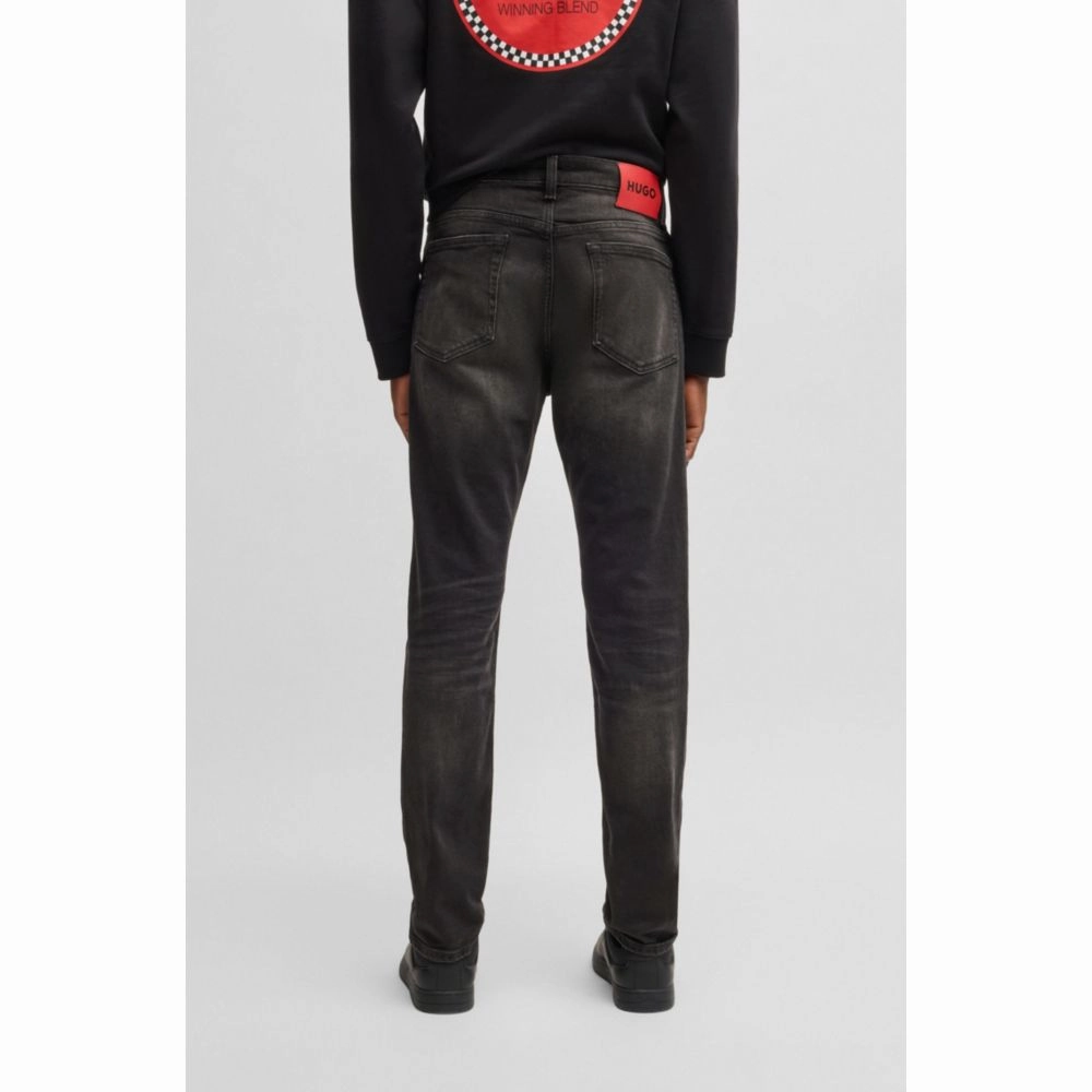 Slim-fit jeans in black stretch denim