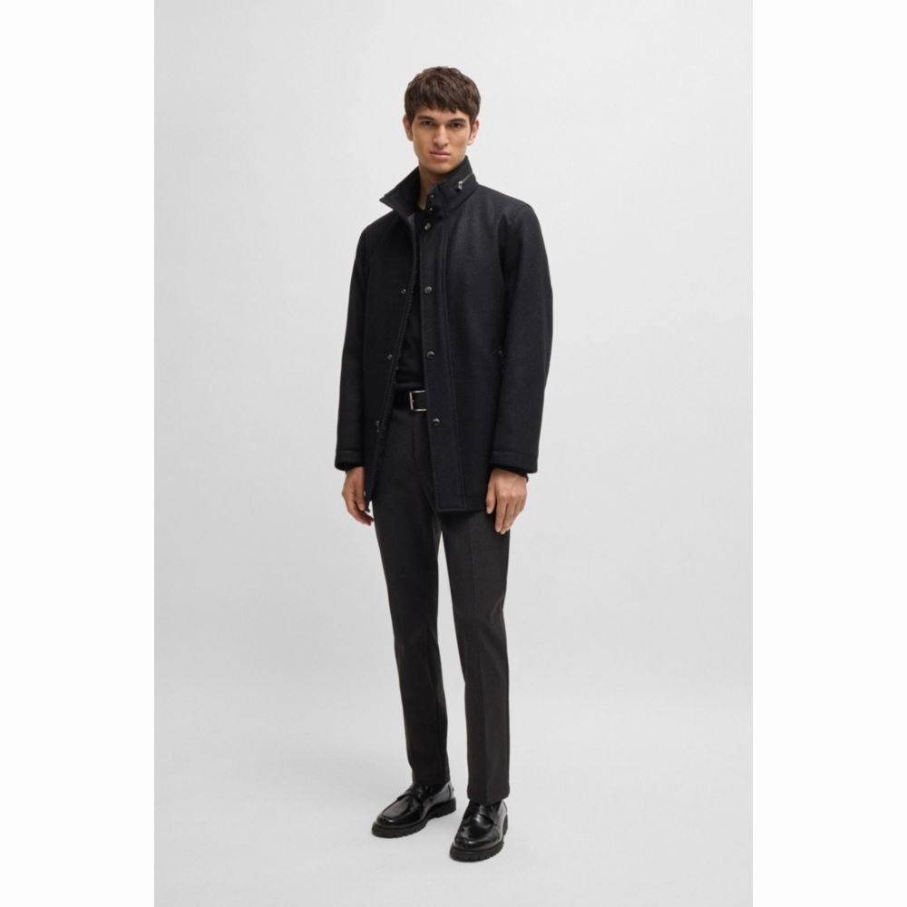 Slim-fit sweater in merino wool with crew neckline