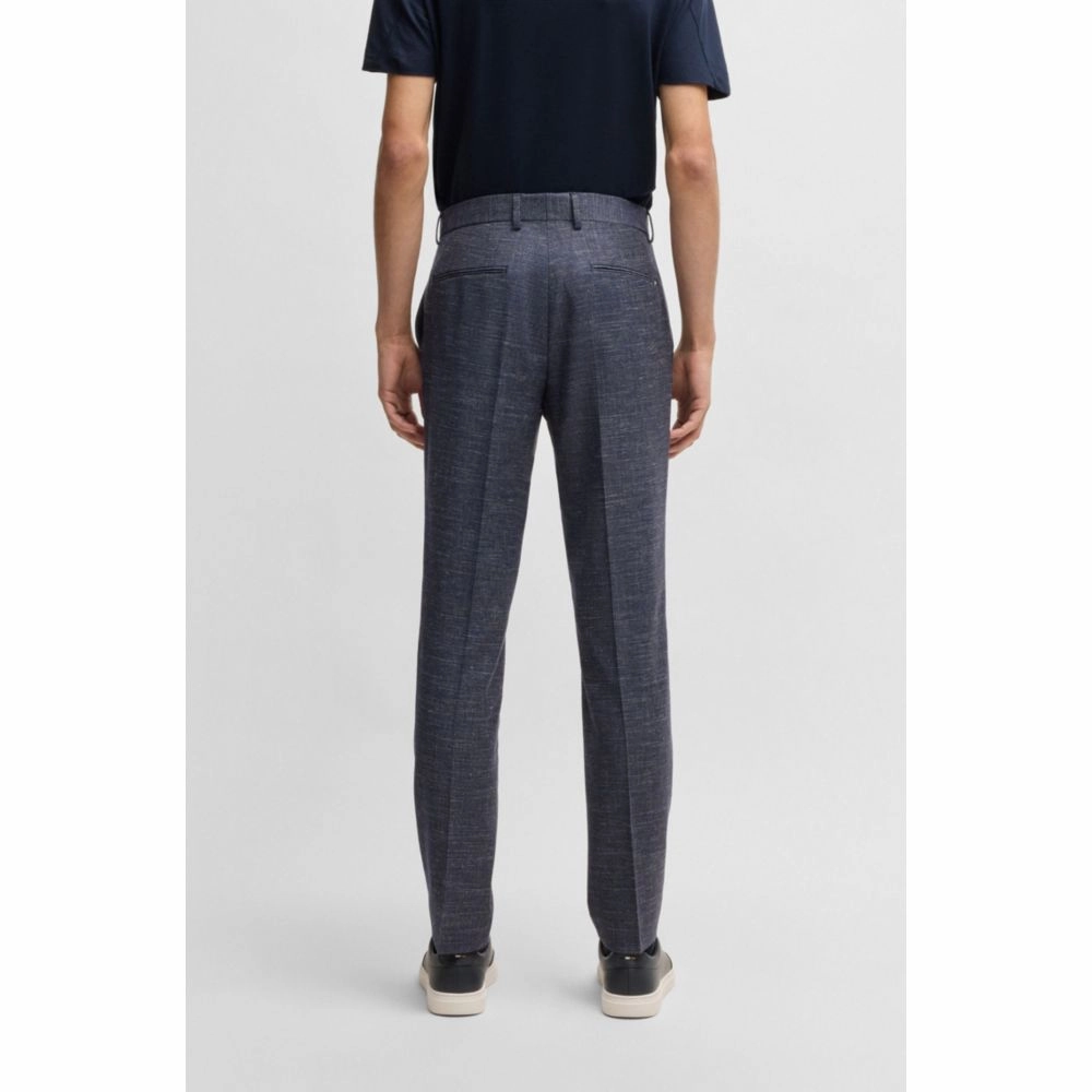 Slim-fit trousers in patterned wool