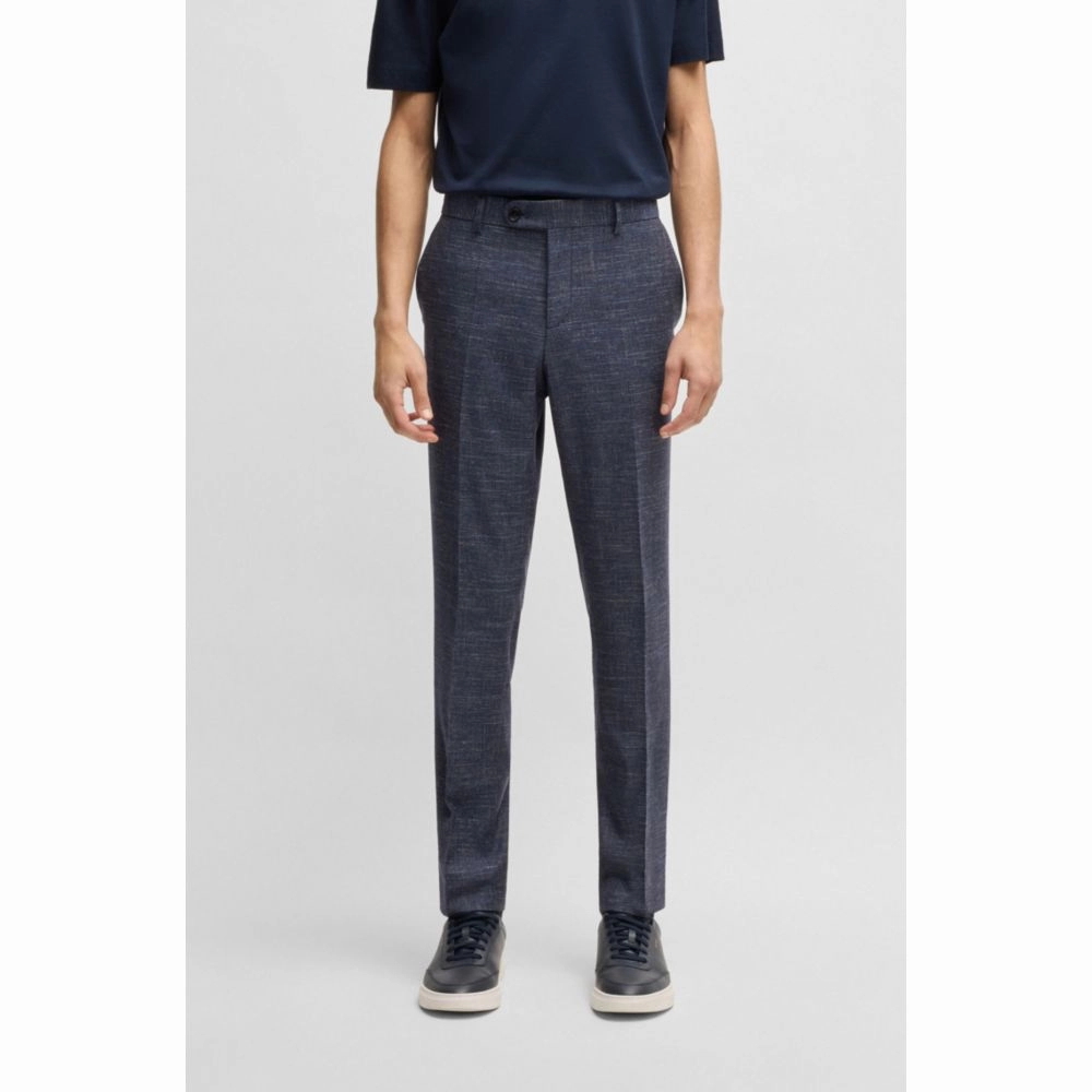 Slim-fit trousers in patterned wool