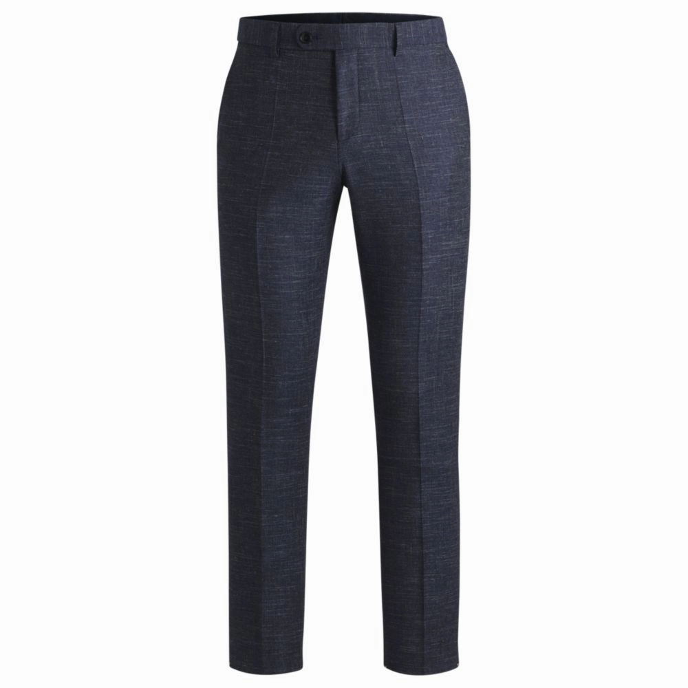 Slim-fit trousers in patterned wool