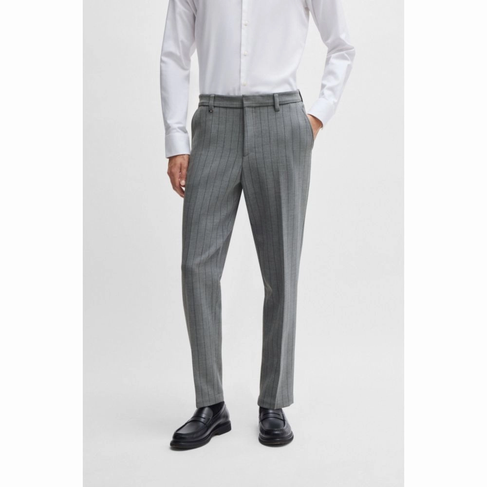 Slim-fit trousers in pinstripe stretch fabric