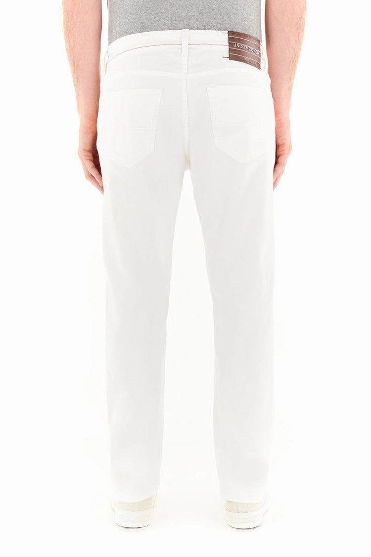 Slim-Fit White Denim With Unique Logo Detailing