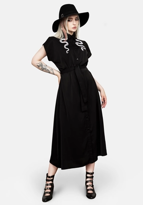 Slither Relaxed Midi Dress Dresses Womens - summer dresses discount