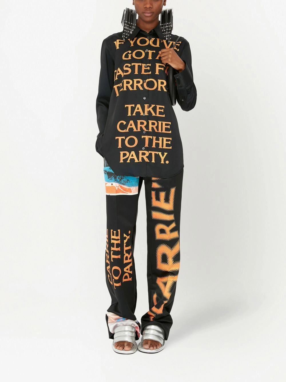 Slogan-Print Cotton Shirt