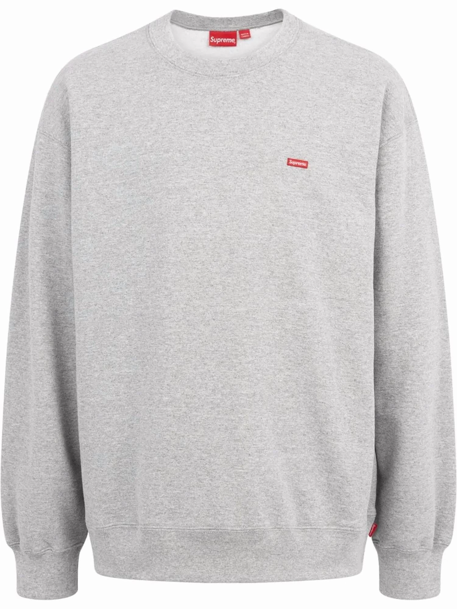 Small Box Logo Crew Neck Sweatshirt In Ash Grey
