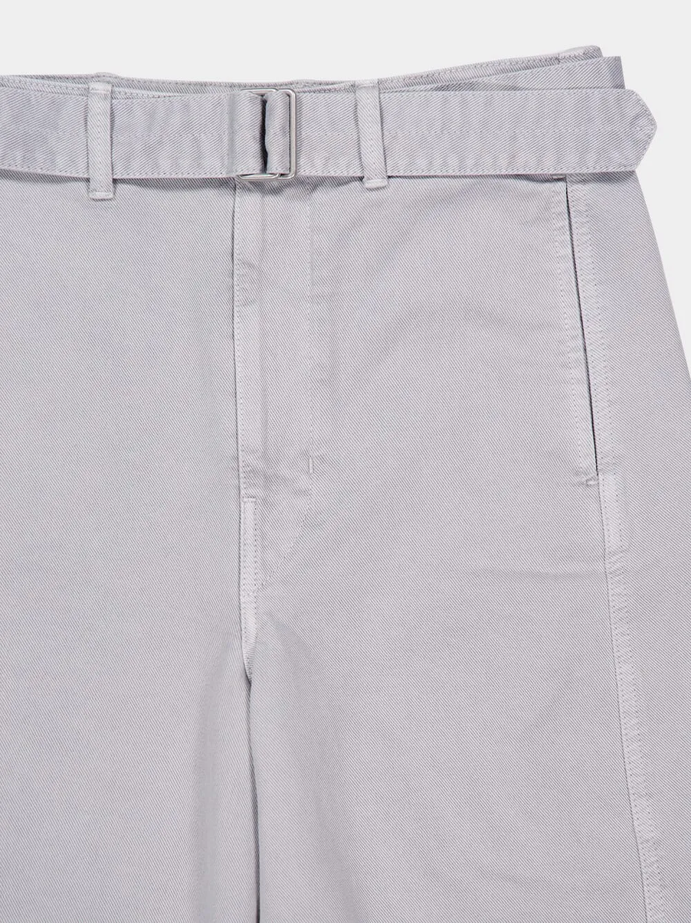 Snowy Blue Grey Twisted Belted Pants