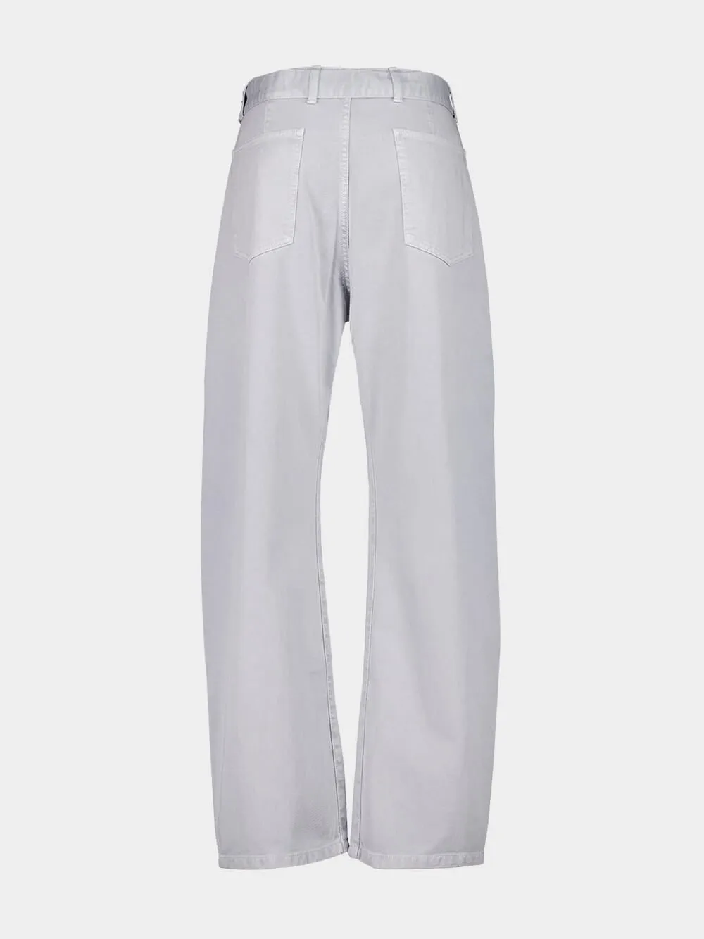 Snowy Blue Grey Twisted Belted Pants