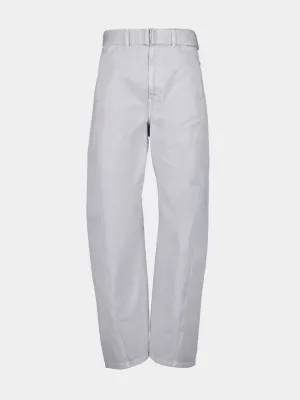 Snowy Blue Grey Twisted Belted Pants Bottoms Mens - cheap mens shorts online