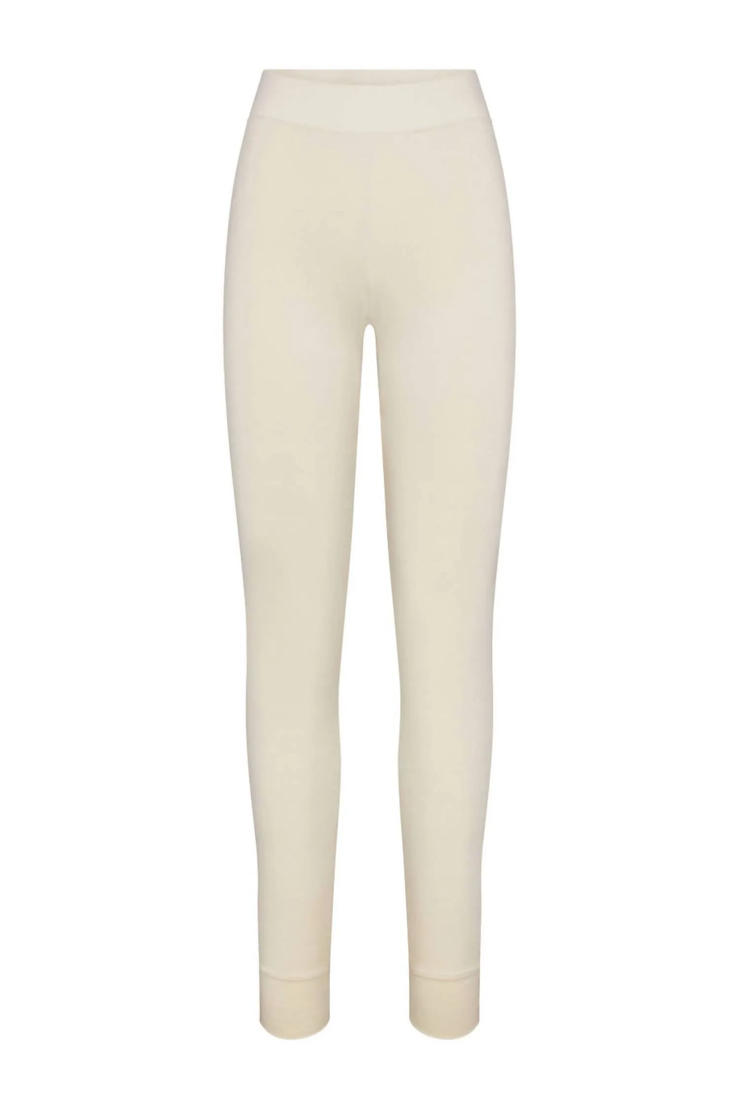Soft Jersey High Rise Leggings In Cream