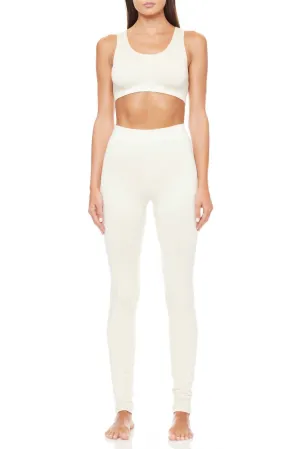 Soft Jersey High Rise Leggings In Cream Activewear Womens - cheap workout clothes for women